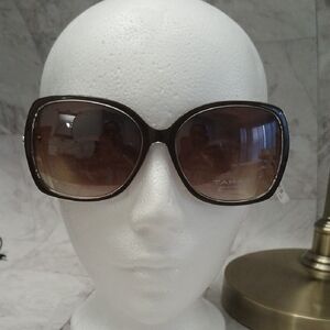 Tahari Oversized Brown Gradient Frame Sunglasses